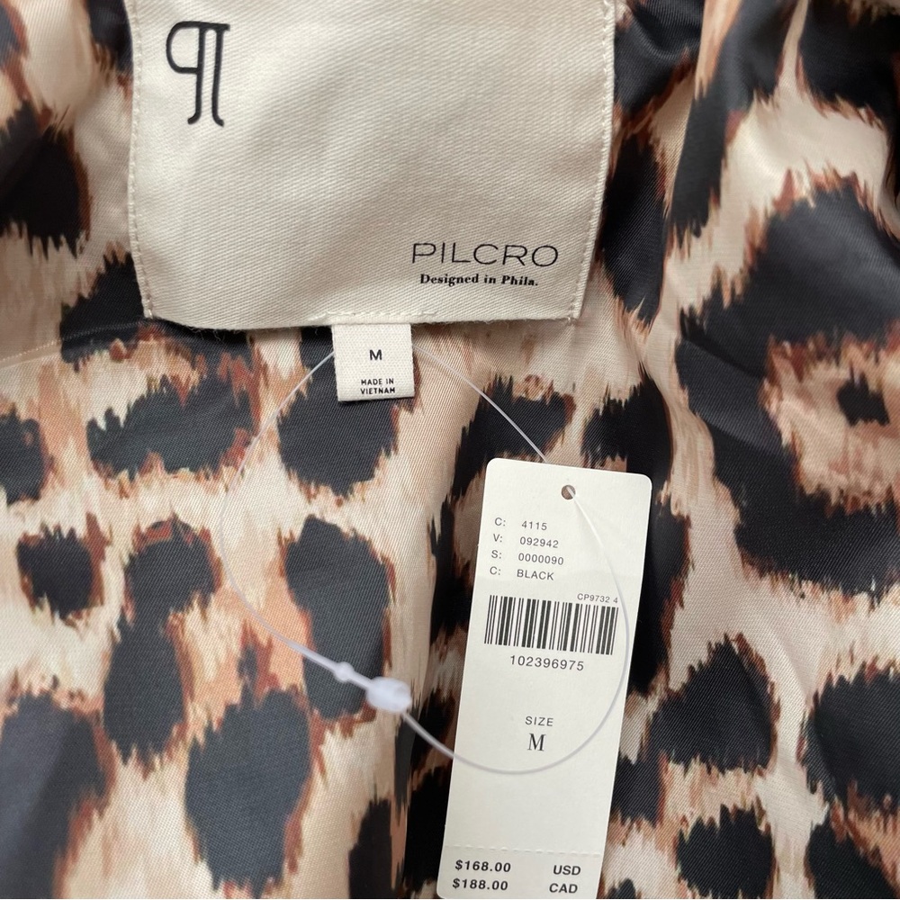 Anthropologie Pilcro Rylie Studded Faux-Leather Bomber Jacket Black Medium NWT - Picture 14 of 16